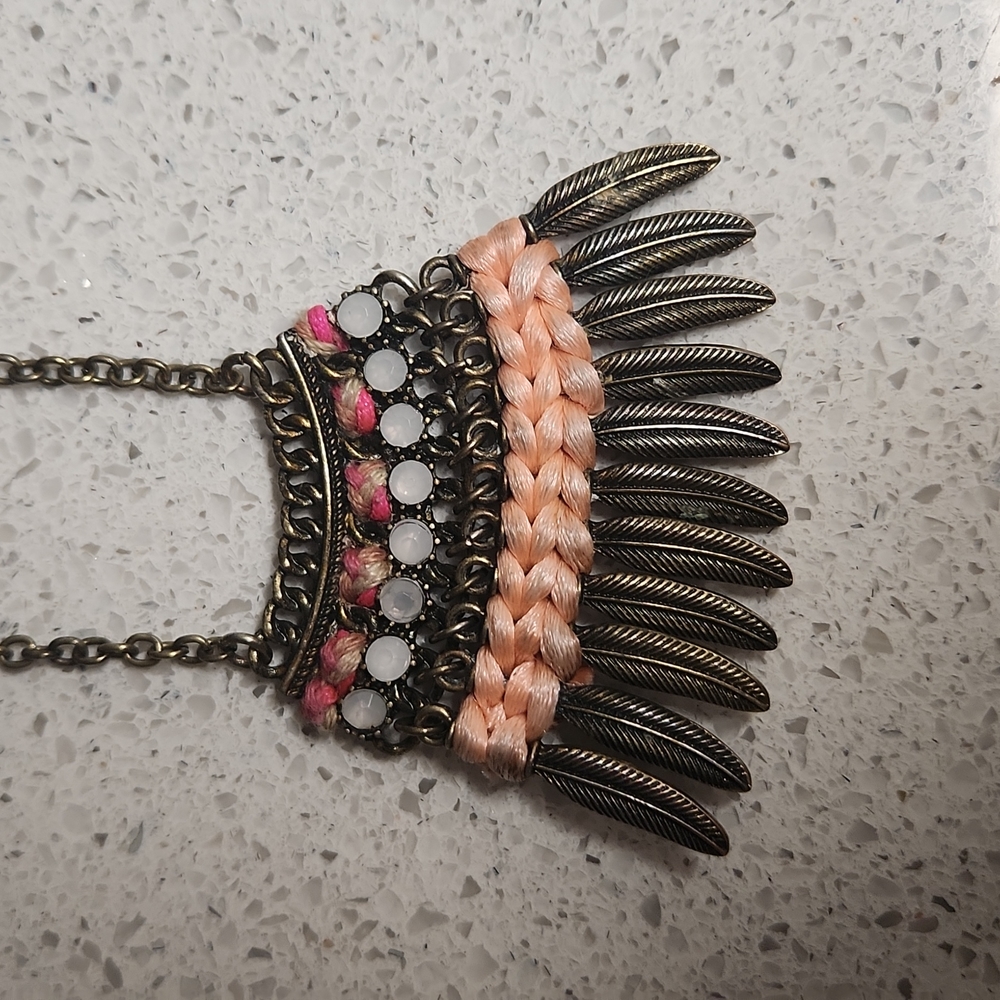 Maurices Long Feather Detail Necklace